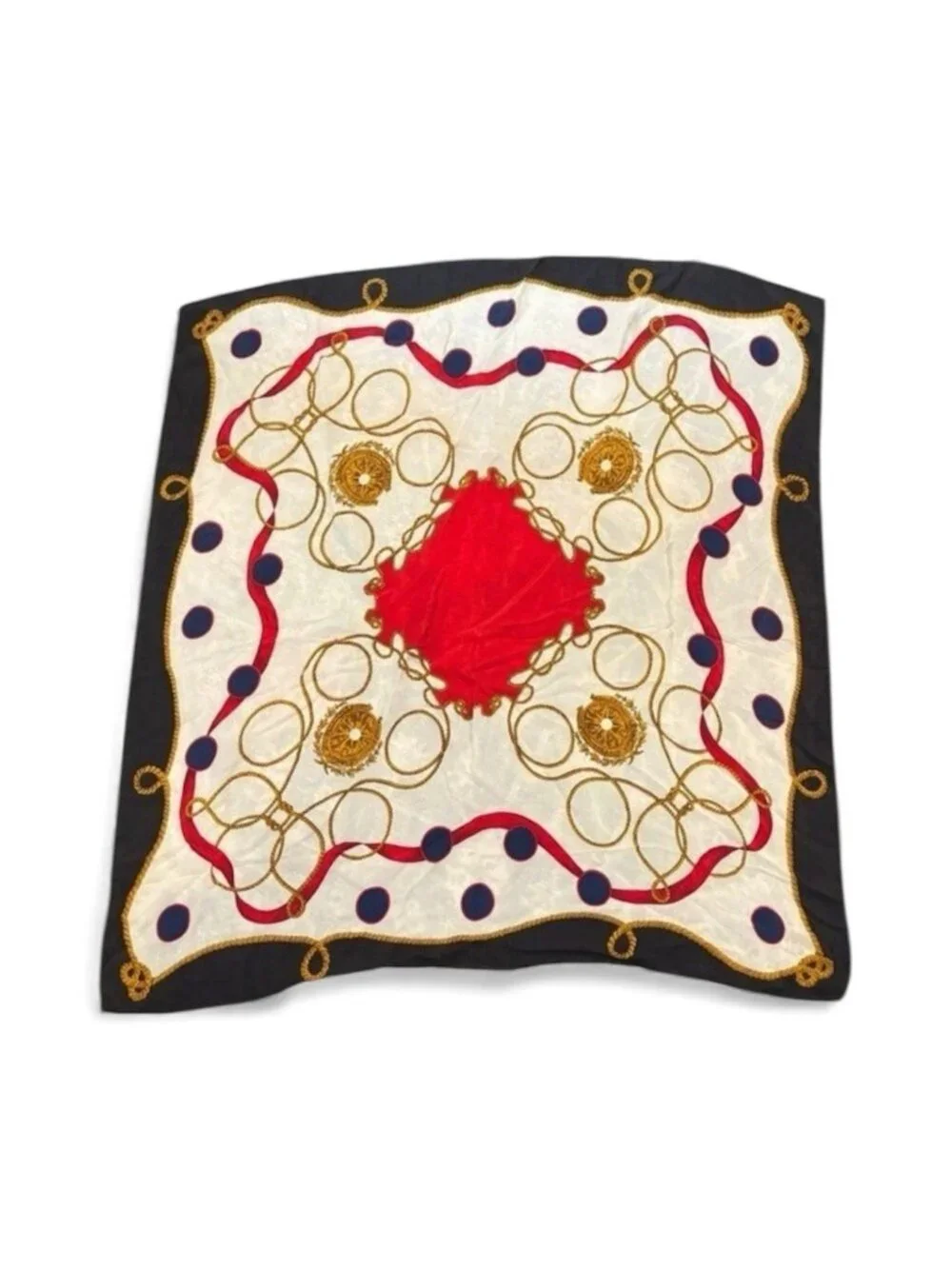 Vintage Silk Nautical Patterned Scarf